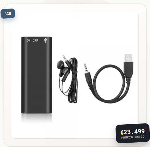 Grabadora de voz digital · 8GB